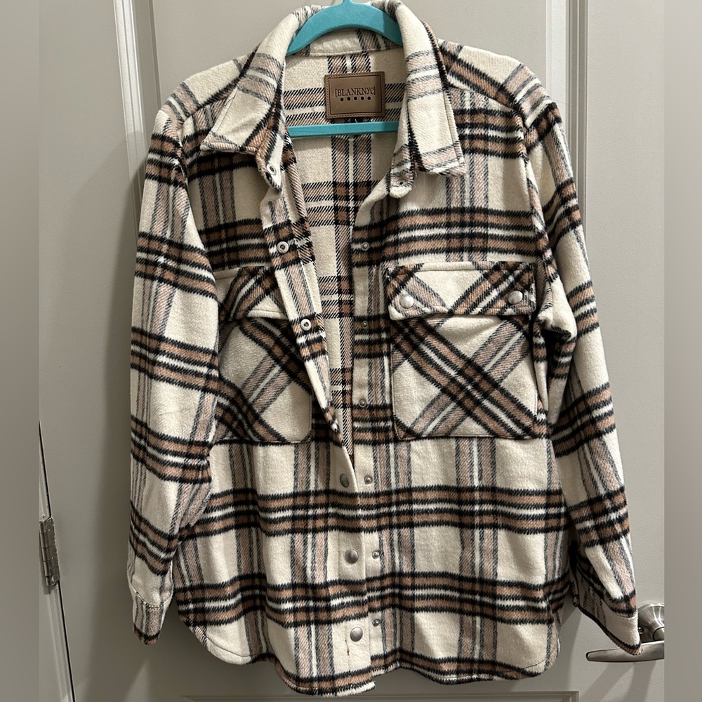 Oversized BLANK NYC flannel shacket